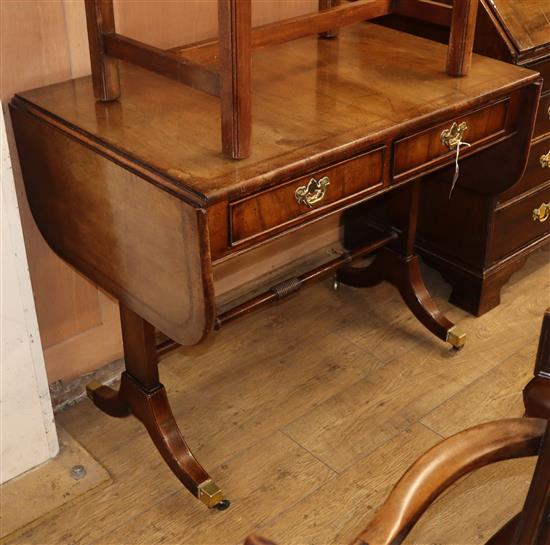 A Regency style walnut sofa table W.94cm